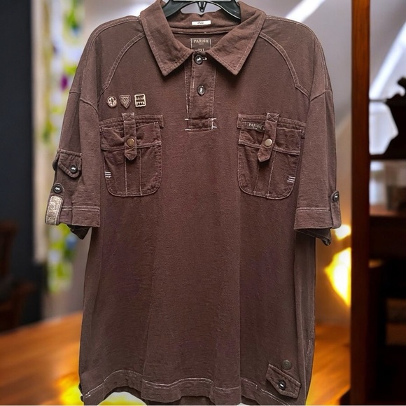 Parish Nation Chocolate Short-Sleeve Rugby‎ Shirt - Picture 1 of 7